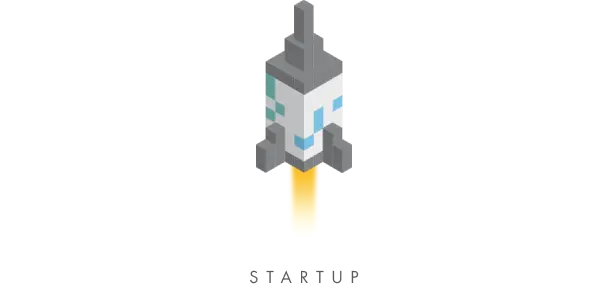 PowerUp small rocket made of legos.