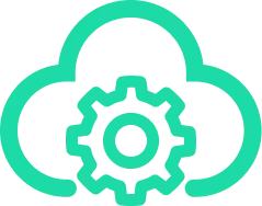 Green cloud configuration icon