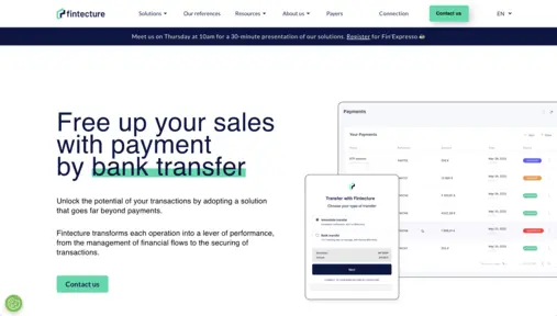 Fintecture homepage