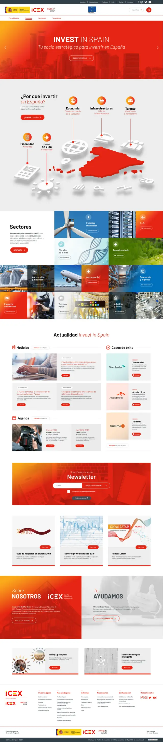 Invest in Spain homepage.
